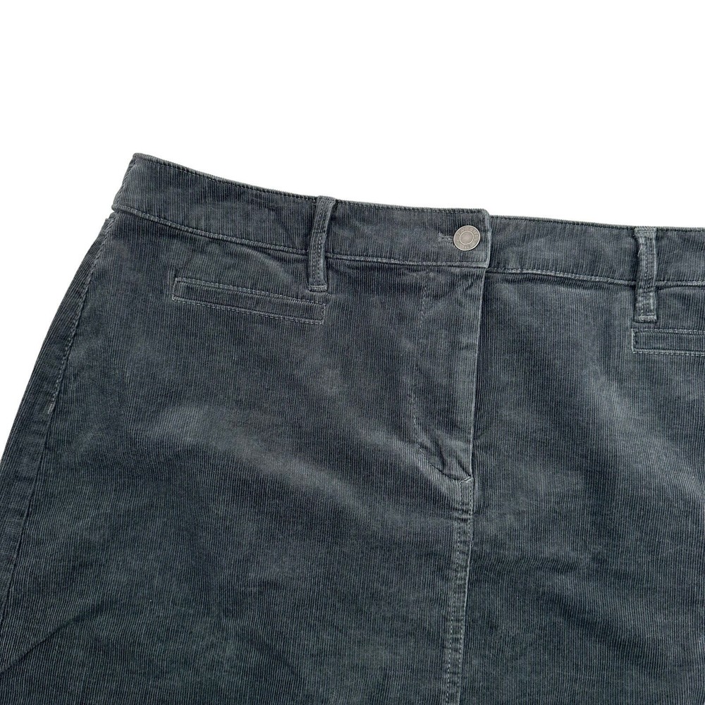 Talbots Skirt 16p 16 Petite Corduroy Grey Short Cotton Stretch Casual Straight - Picture 2 of 6